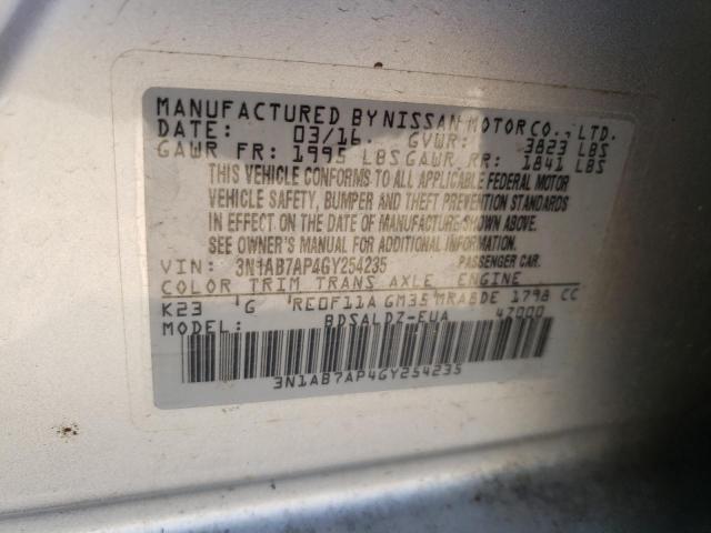 Photo 11 VIN: 3N1AB7AP4GY254235 - NISSAN SENTRA S 