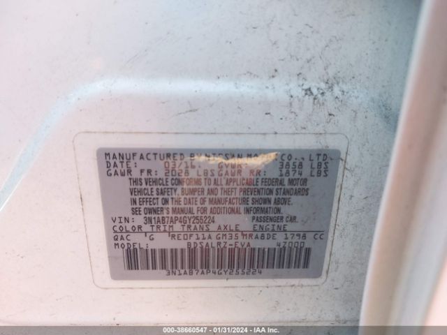 Photo 8 VIN: 3N1AB7AP4GY255224 - NISSAN SENTRA 