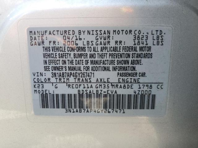 Photo 12 VIN: 3N1AB7AP4GY267471 - NISSAN SENTRA S 