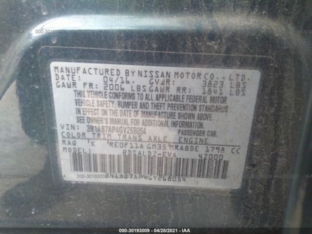 Photo 8 VIN: 3N1AB7AP4GY268054 - NISSAN SENTRA 