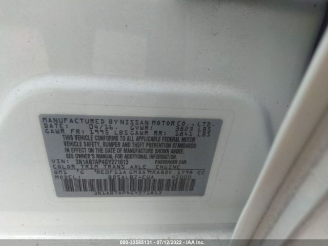 Photo 8 VIN: 3N1AB7AP4GY271813 - NISSAN SENTRA 