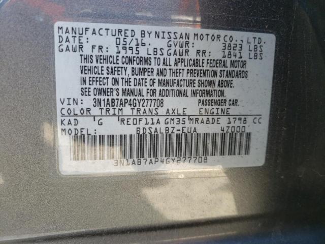 Photo 11 VIN: 3N1AB7AP4GY277708 - NISSAN SENTRA S 