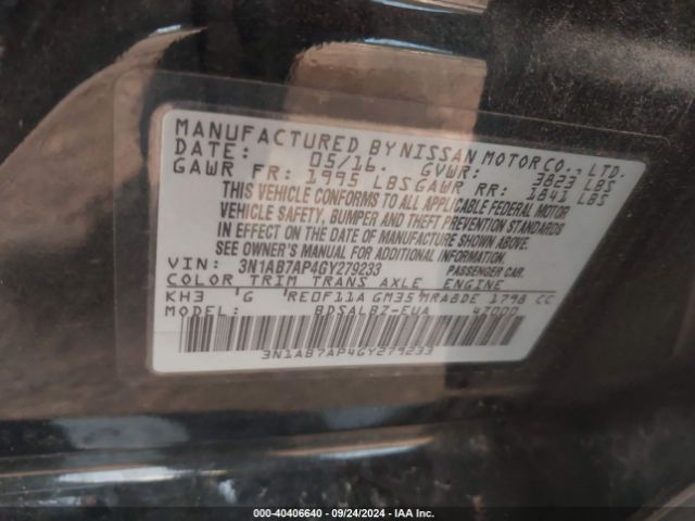 Photo 8 VIN: 3N1AB7AP4GY279233 - NISSAN SENTRA 