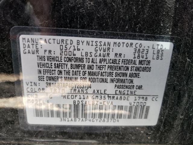 Photo 9 VIN: 3N1AB7AP4GY283704 - NISSAN SENTRA S 