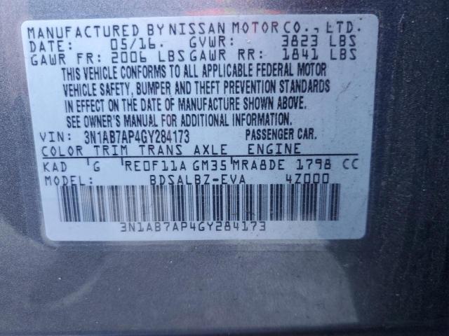 Photo 9 VIN: 3N1AB7AP4GY284173 - NISSAN SENTRA S 