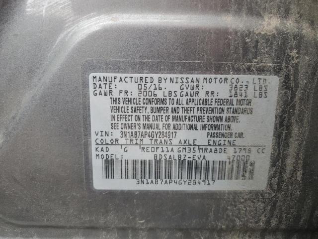 Photo 12 VIN: 3N1AB7AP4GY284917 - NISSAN SENTRA S 