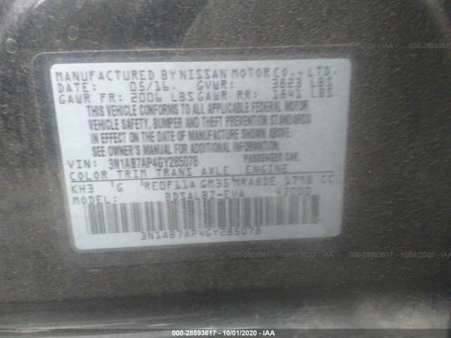 Photo 8 VIN: 3N1AB7AP4GY285078 - NISSAN SENTRA 