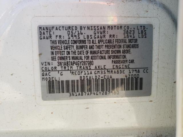 Photo 11 VIN: 3N1AB7AP4GY287980 - NISSAN SENTRA 