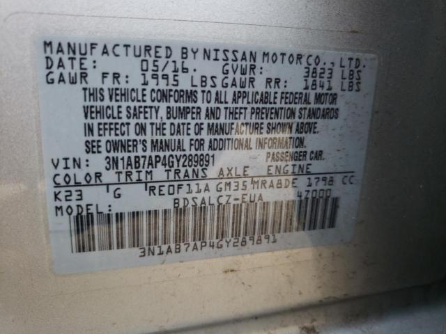 Photo 9 VIN: 3N1AB7AP4GY289891 - NISSAN SENTRA S 