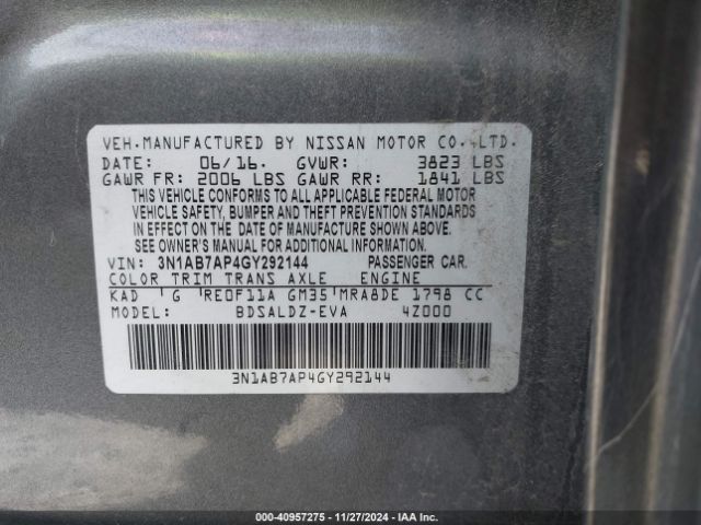 Photo 8 VIN: 3N1AB7AP4GY292144 - NISSAN SENTRA 