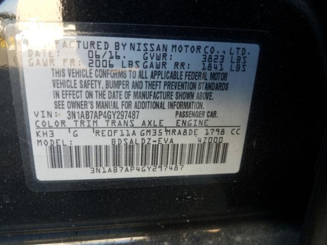 Photo 9 VIN: 3N1AB7AP4GY297487 - NISSAN SENTRA S 