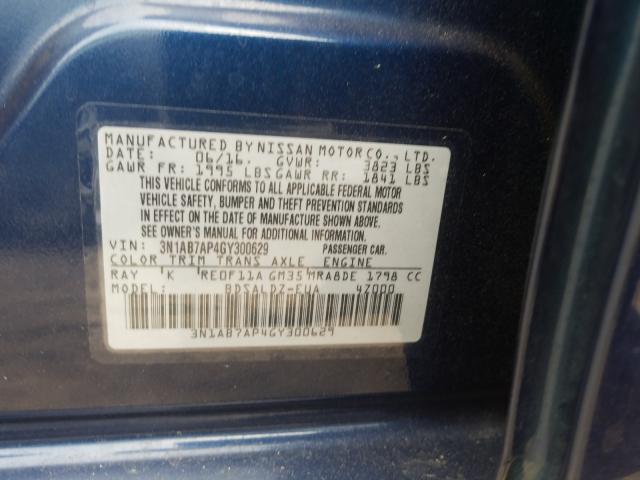 Photo 9 VIN: 3N1AB7AP4GY300629 - NISSAN SENTRA S 