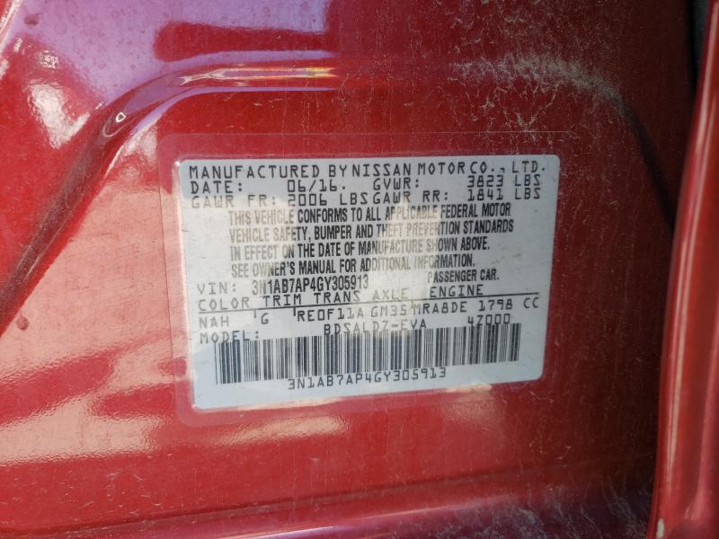 Photo 9 VIN: 3N1AB7AP4GY305913 - NISSAN SENTRA S 