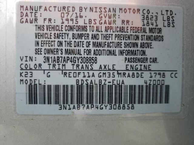 Photo 9 VIN: 3N1AB7AP4GY308858 - NISSAN SENTRA S 