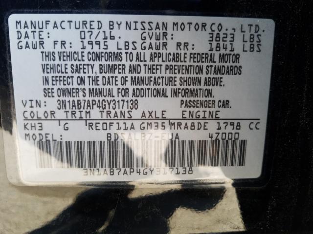 Photo 9 VIN: 3N1AB7AP4GY317138 - NISSAN SENTRA 