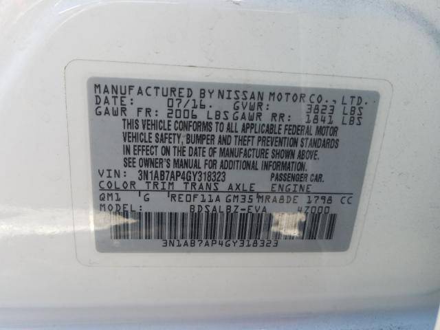 Photo 9 VIN: 3N1AB7AP4GY318323 - NISSAN SENTRA S 