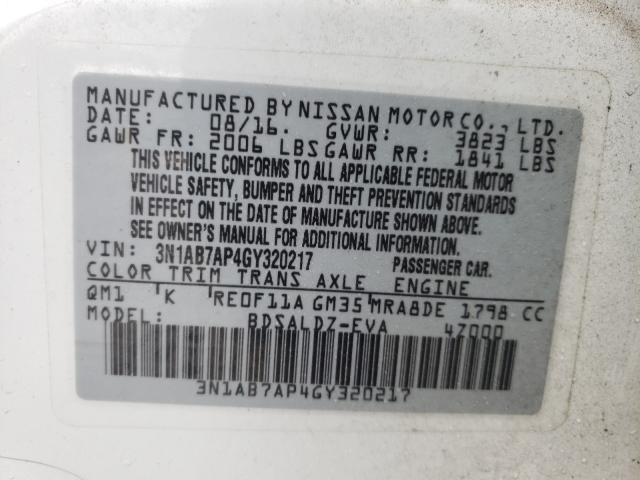 Photo 9 VIN: 3N1AB7AP4GY320217 - NISSAN SENTRA S 