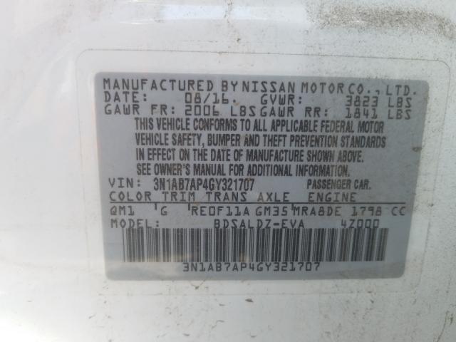 Photo 9 VIN: 3N1AB7AP4GY321707 - NISSAN SENTRA S 