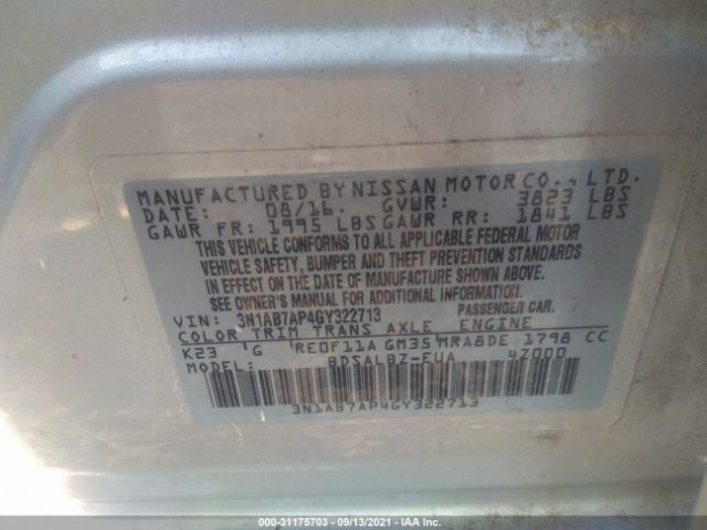 Photo 8 VIN: 3N1AB7AP4GY322713 - NISSAN SENTRA 