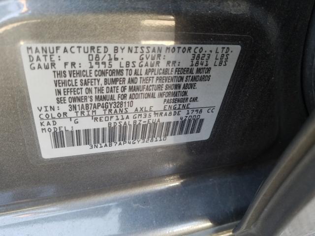 Photo 9 VIN: 3N1AB7AP4GY328110 - NISSAN SENTRA S 