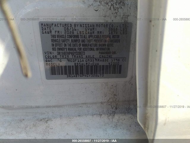 Photo 8 VIN: 3N1AB7AP4GY328673 - NISSAN SENTRA 