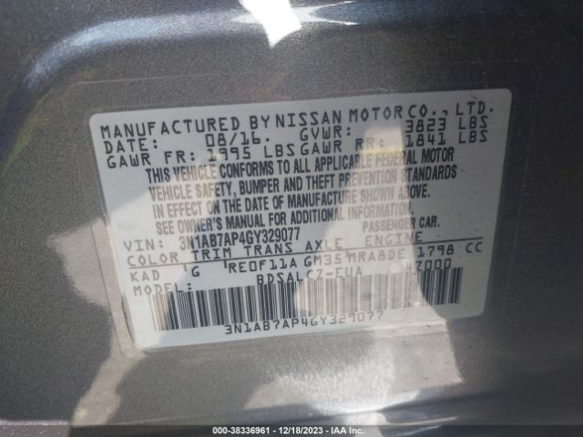 Photo 8 VIN: 3N1AB7AP4GY329077 - NISSAN SENTRA 