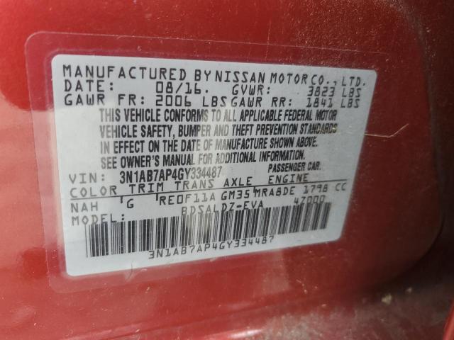 Photo 12 VIN: 3N1AB7AP4GY334487 - NISSAN SENTRA 