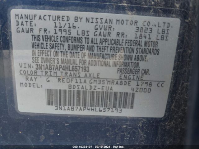 Photo 8 VIN: 3N1AB7AP4HL657193 - NISSAN SENTRA 