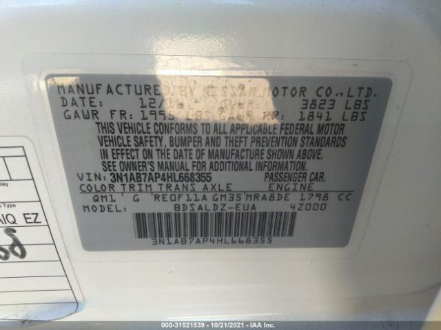 Photo 8 VIN: 3N1AB7AP4HL668355 - NISSAN SENTRA 