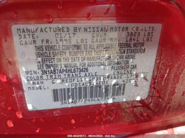 Photo 8 VIN: 3N1AB7AP4HL673426 - NISSAN SENTRA 