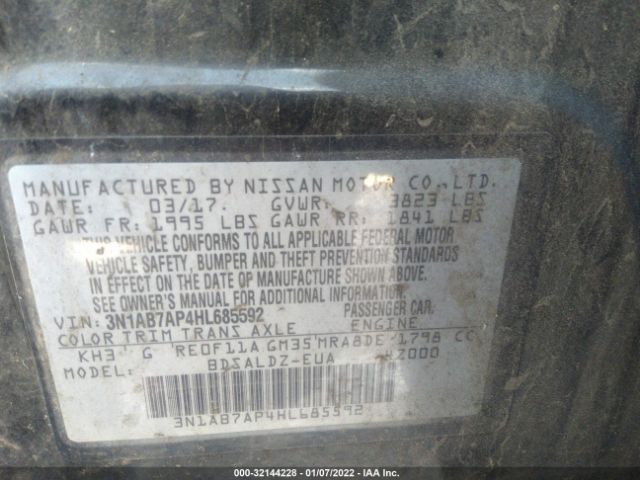 Photo 8 VIN: 3N1AB7AP4HL685592 - NISSAN SENTRA 