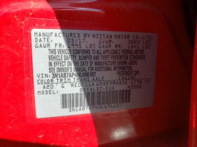 Photo 9 VIN: 3N1AB7AP4HL696107 - NISSAN SENTRA S 