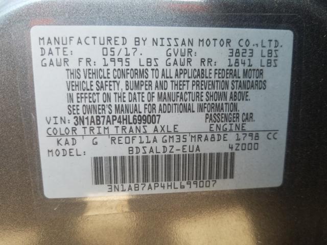 Photo 9 VIN: 3N1AB7AP4HL699007 - NISSAN SENTRA S 