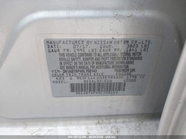 Photo 8 VIN: 3N1AB7AP4HL708143 - NISSAN SENTRA 