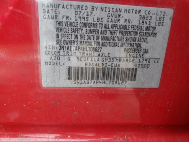 Photo 11 VIN: 3N1AB7AP4HL708627 - NISSAN SENTRA S 