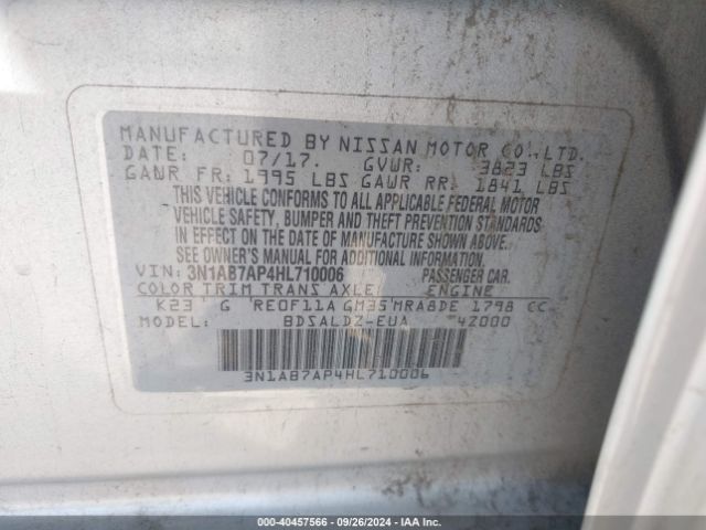 Photo 8 VIN: 3N1AB7AP4HL710006 - NISSAN SENTRA 