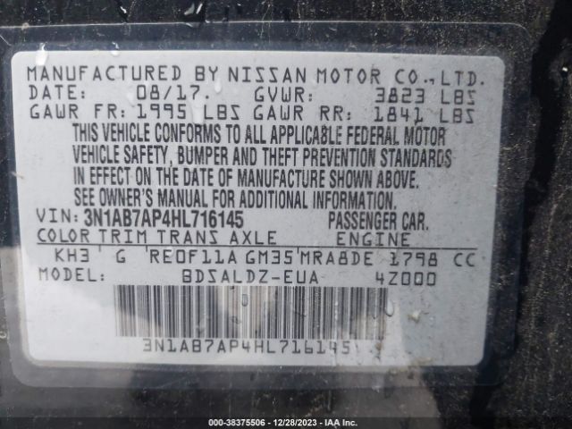 Photo 8 VIN: 3N1AB7AP4HL716145 - NISSAN SENTRA 