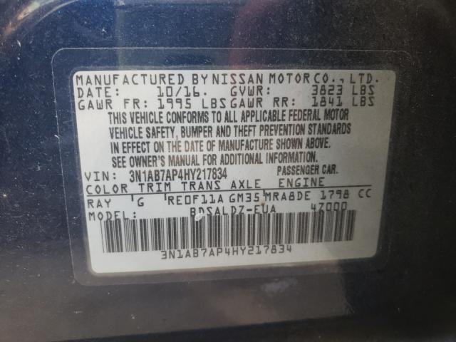 Photo 9 VIN: 3N1AB7AP4HY217834 - NISSAN SENTRA S 