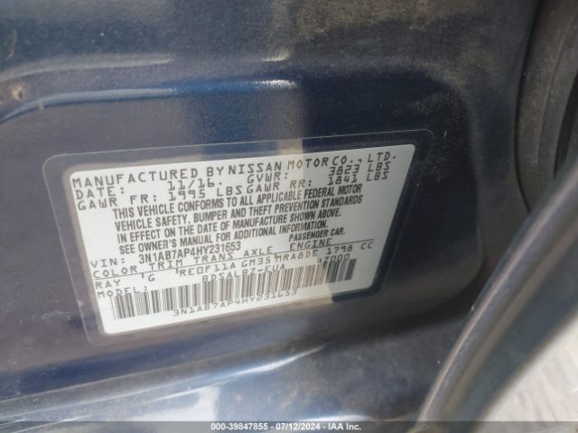 Photo 8 VIN: 3N1AB7AP4HY231653 - NISSAN SENTRA 