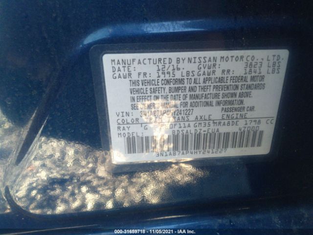 Photo 8 VIN: 3N1AB7AP4HY241227 - NISSAN SENTRA 