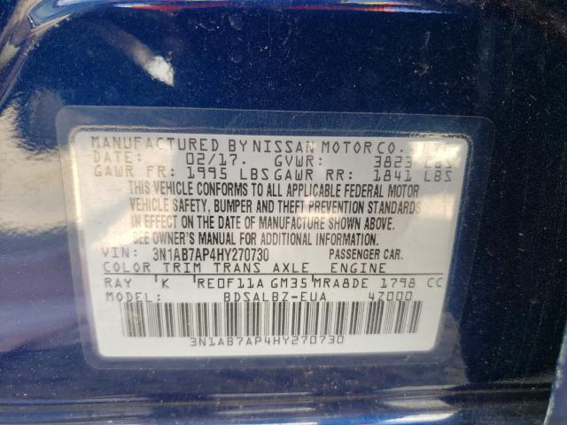 Photo 9 VIN: 3N1AB7AP4HY270730 - NISSAN SENTRA S 