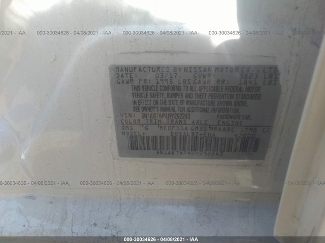 Photo 8 VIN: 3N1AB7AP4HY292243 - NISSAN SENTRA 