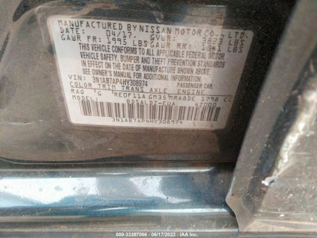 Photo 8 VIN: 3N1AB7AP4HY308974 - NISSAN SENTRA 