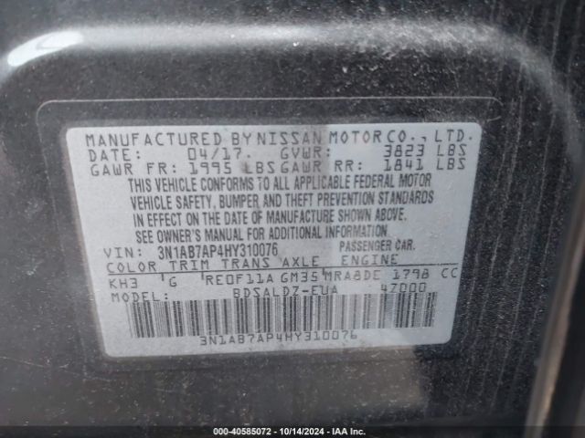 Photo 8 VIN: 3N1AB7AP4HY310076 - NISSAN SENTRA 