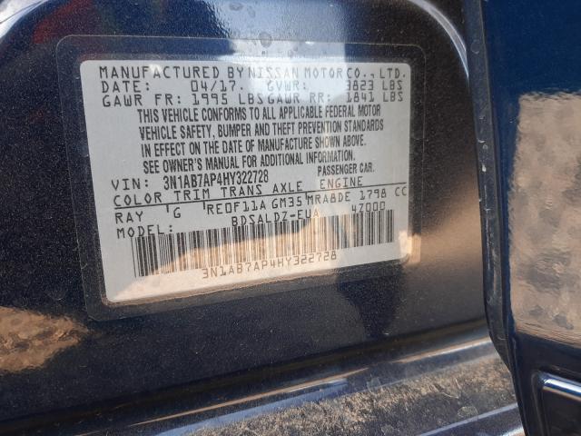 Photo 9 VIN: 3N1AB7AP4HY322728 - NISSAN SENTRA S 