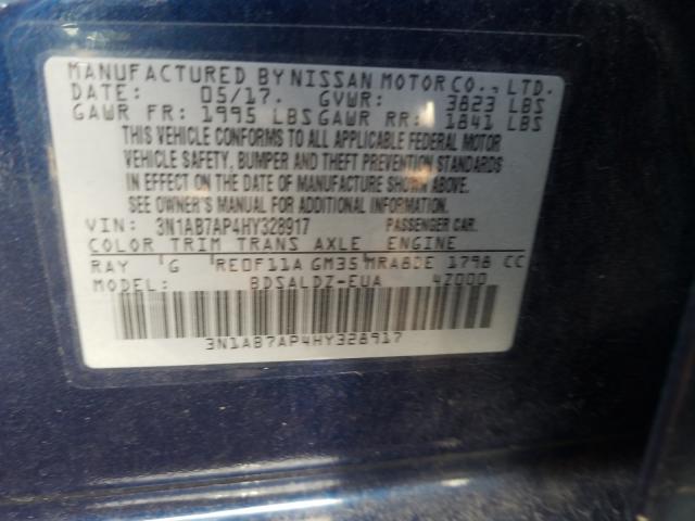 Photo 9 VIN: 3N1AB7AP4HY328917 - NISSAN SENTRA S 