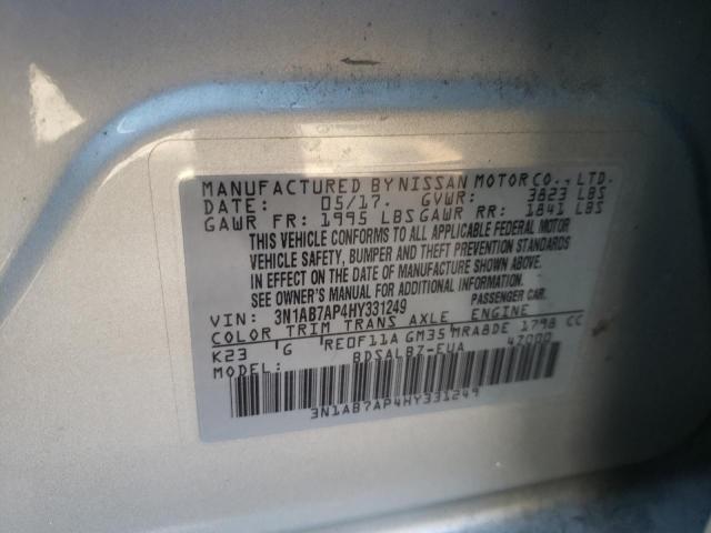 Photo 9 VIN: 3N1AB7AP4HY331249 - NISSAN SENTRA S 