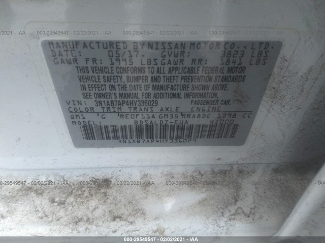 Photo 8 VIN: 3N1AB7AP4HY336029 - NISSAN SENTRA 