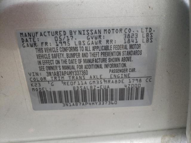 Photo 11 VIN: 3N1AB7AP4HY337360 - NISSAN SENTRA 