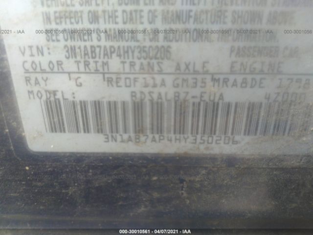 Photo 8 VIN: 3N1AB7AP4HY350206 - NISSAN SENTRA 